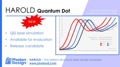 Photon Design’s HAROLD QD laser simulator is available for customer evaluation.